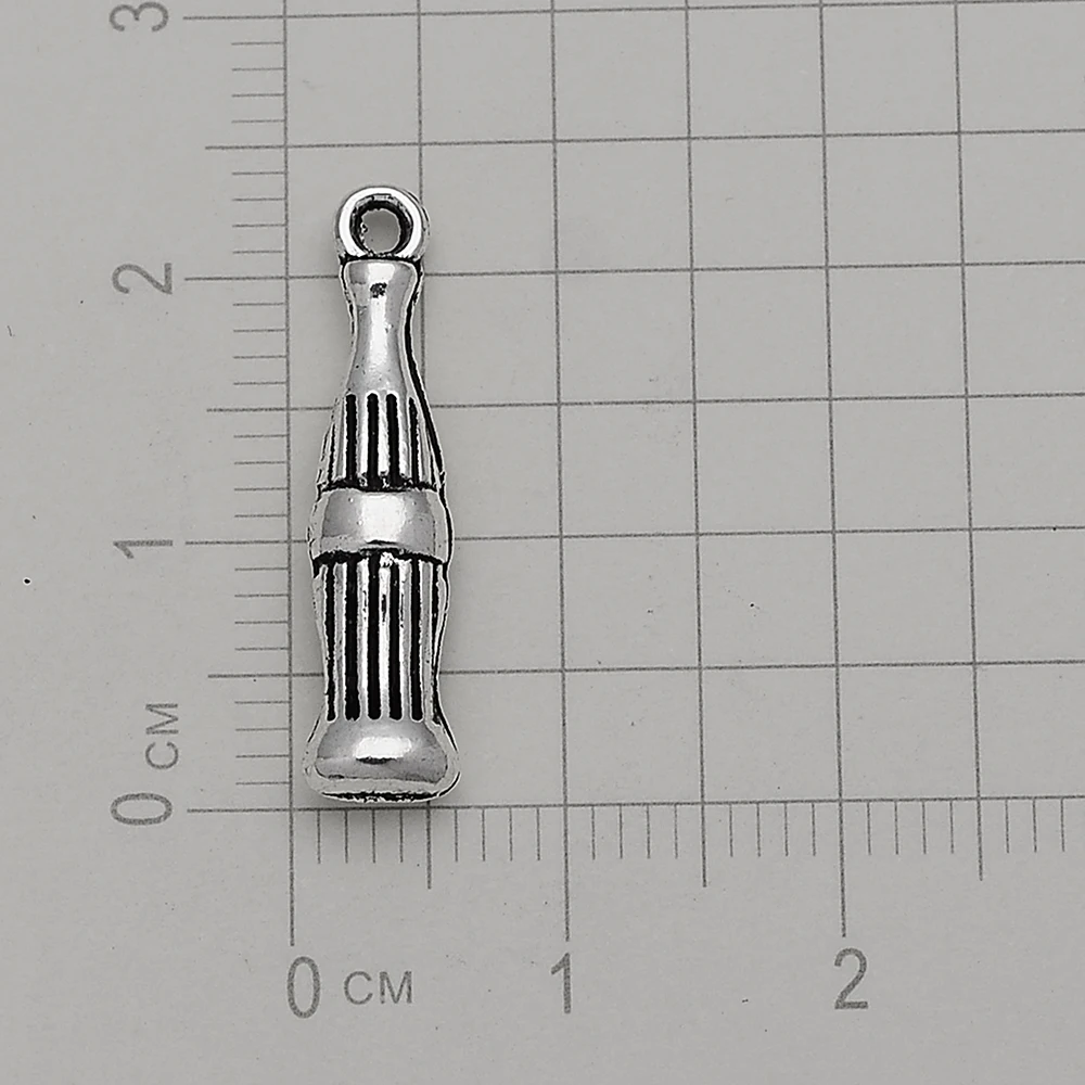 15 шт./лот 6x23 мм антикварные посеребренные подвески в виде бутылки кока-колы Diy