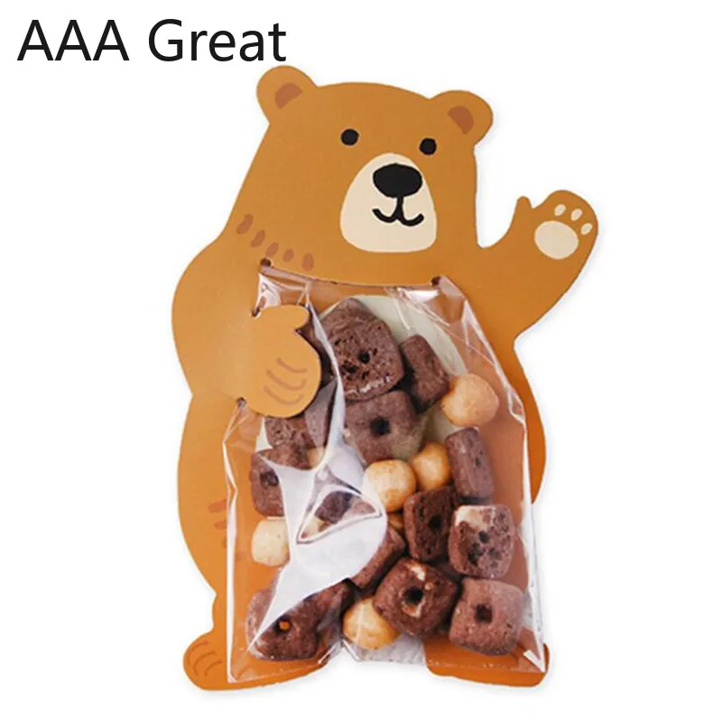 20 компл./лот милые мешочки для конфет с животными медведем кроликом коала