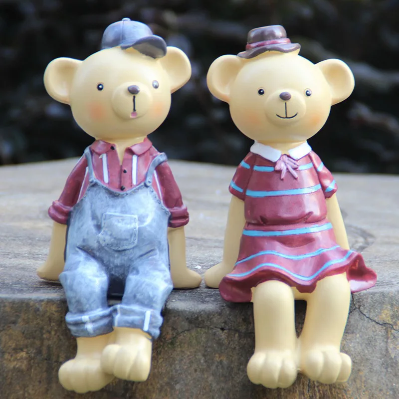 

Home Garden Love Bear Home Furnishing Articles Resin Animal Statue for Wedding Gift