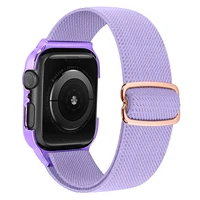 bandcase nylon loop for apple watch band 44mm 40mm elastic soft nylon braided solo loop bracelet for iwatch se 6 5 4