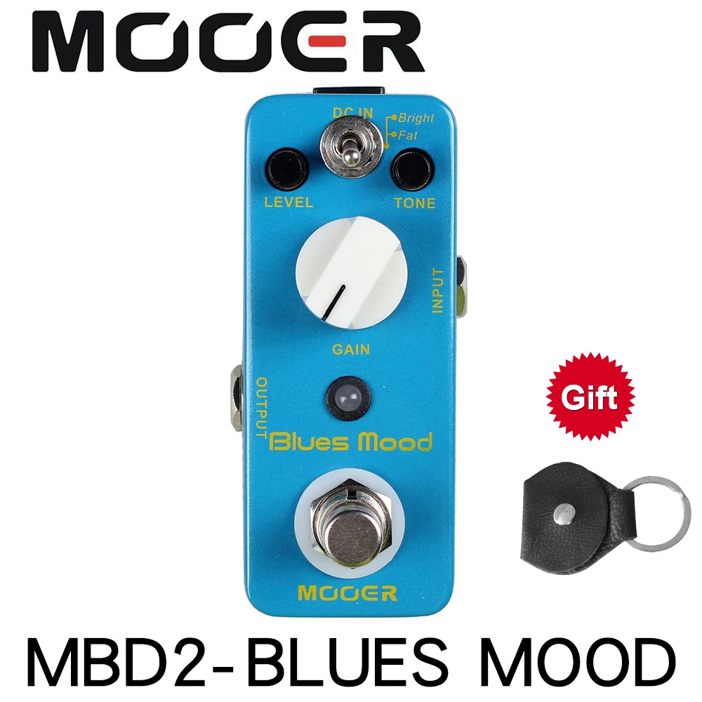 MOOER MBD2 Blues Mood Guitar Pedal Blues Style Overdrive Guitar Effect Pedal 2 Modes(Bright/Fat) True Bypass Full Metal Shell