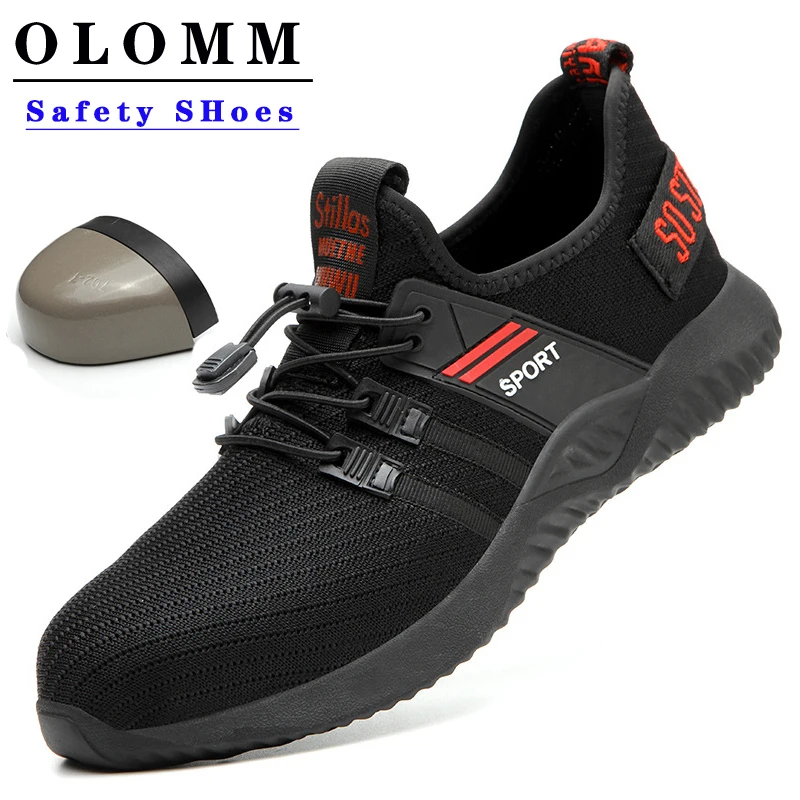 Мужская модная безопасная обувь для мужчин рабочая кроссовки со стальным носком