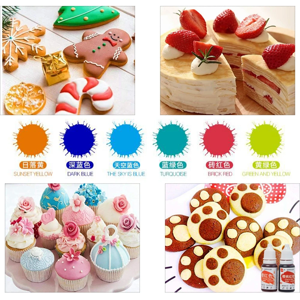 24 Цвет s малатион 10 мл крем Еда ing ингредиенты торт Fondant (сахарная) выпечки торта