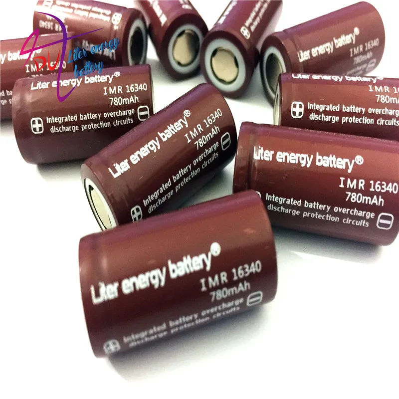Литровая батарея 4 шт Li Ion RCR 123 3 7 V 16340 780mAh перезаряжаемая литиевая с чехлом батареи