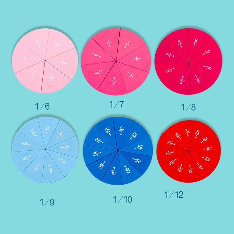 Дошкольные круговые математические Фракционные доски дивизион Монтессори