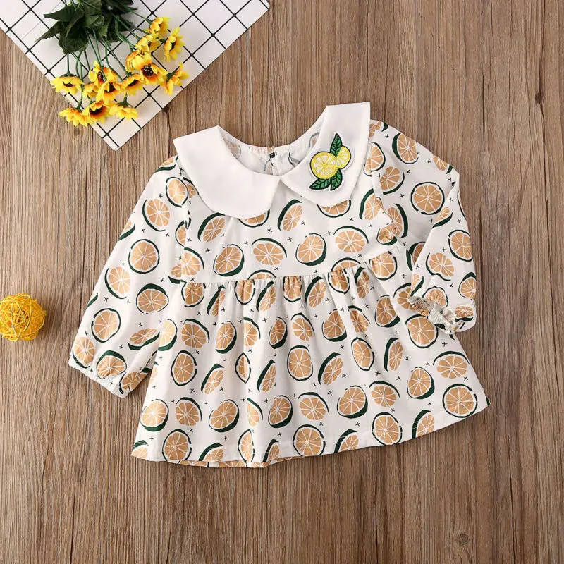 2020 милое платье-пачка с принтом лимона для новорожденных девочек сарафан