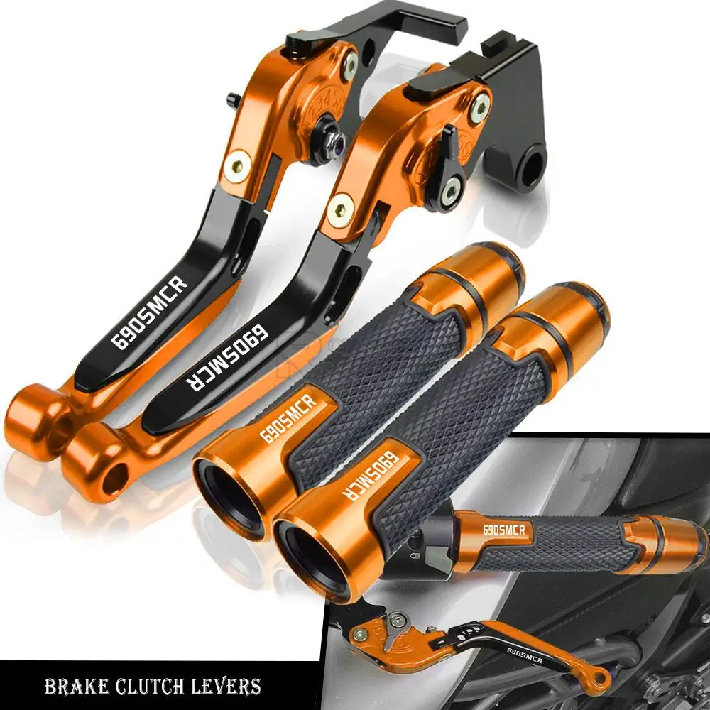 

For 690 SMCR 690SMCR 2008-2011 2010 2009 Motorcycle Accessories Adjustable Extendable Aluminum Brake Clutch Levers and Handlebar