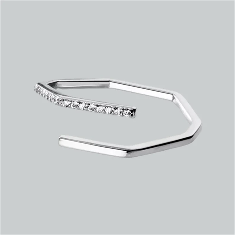 

Foxanry Minimalist Silver Color Chic Rings for Women Couples Engagement Jewelry Exquisite Accessories Gift