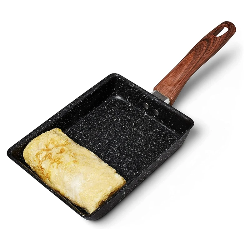 

Practical Tamagoyaki Pan Japanese Omelette Pan, Non-Stick Pan Coating Square Egg Pan Frying Pan to Make Omelets or Crepes