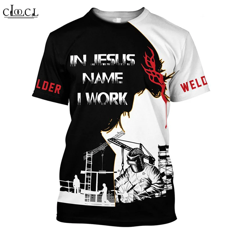 Футболка HX Welder для мужчин и женщин повседневный топ с коротким рукавом 3D-принтом