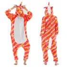 Новая зимняя Пижама унисекс для мальчиков и девочек с милым красным единорогом, мультяшным животным, Детская фланелевая ночная рубашка с рисунком панды