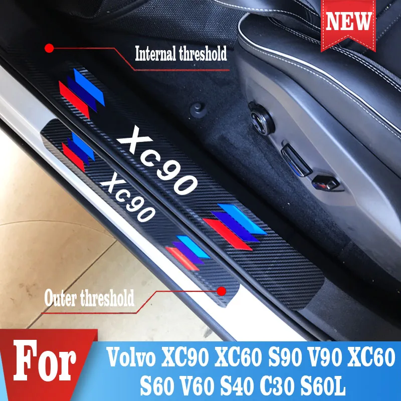 

Car Door Sill Protection Stickers For Volvo XC90 XC60 S90 V90 XC60 S60 V60 S40 C30 S60L Car Tuning Accessories