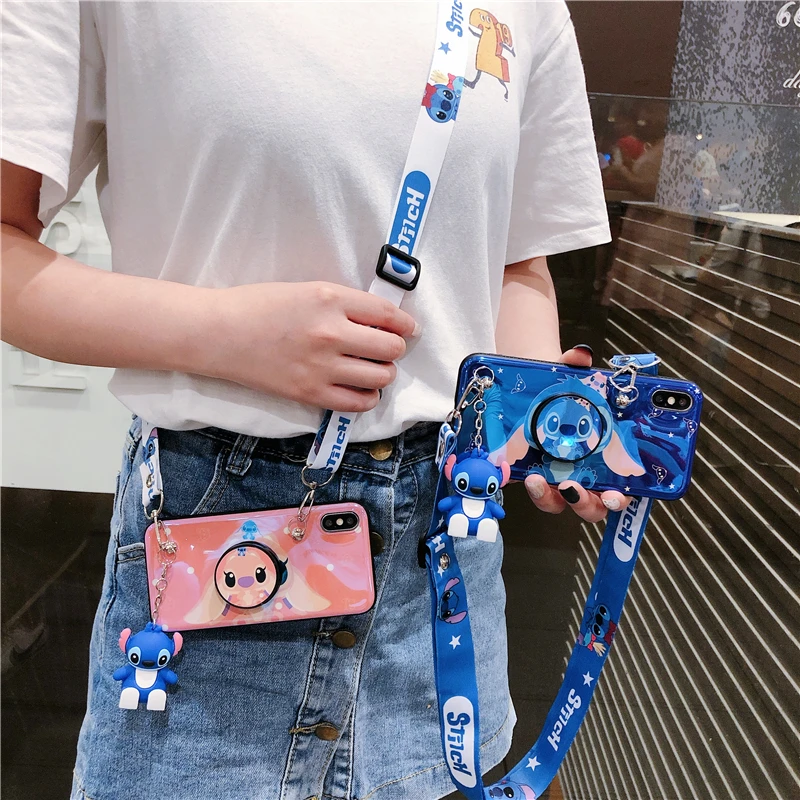 4pcs For Huawei P30 P20 stitch Angel case Cartoon Soft back mate20 pro honor20 nova 345 9X 8X cover +toy+strap |