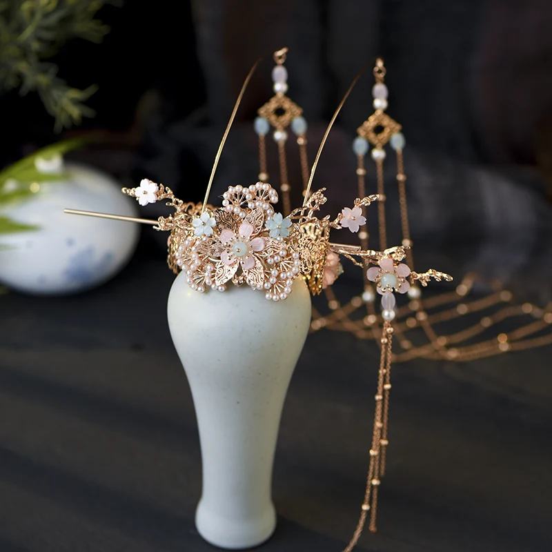 Головной убор Hanfu с бахромой Шпилька для волос украшение в старинном стиле