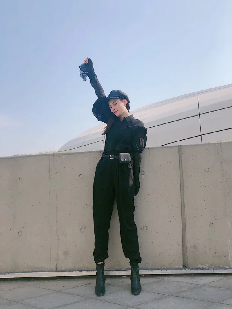 Женские Длинные эластичные брюки-карго DEAT офисные брюки с высокой талией и