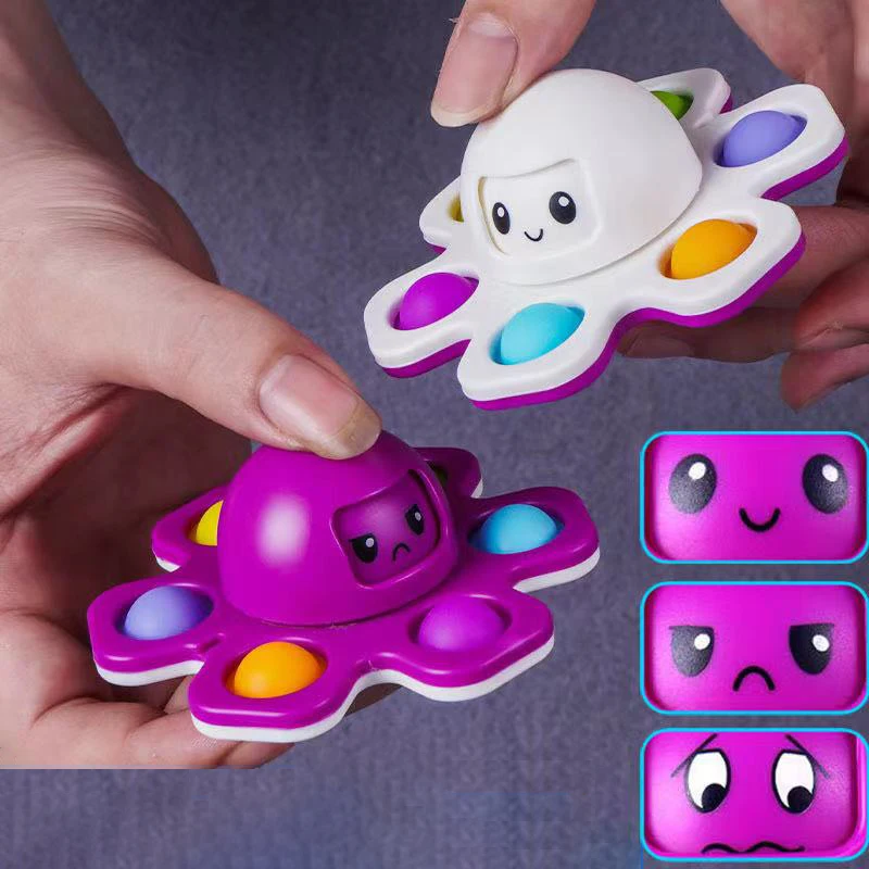 

New Pop Fidget Relieve Stress Toys Rainbow Push It Bubble Antistress Toys Children Sensory Toy To Relieve Autism Fidget Spinner
