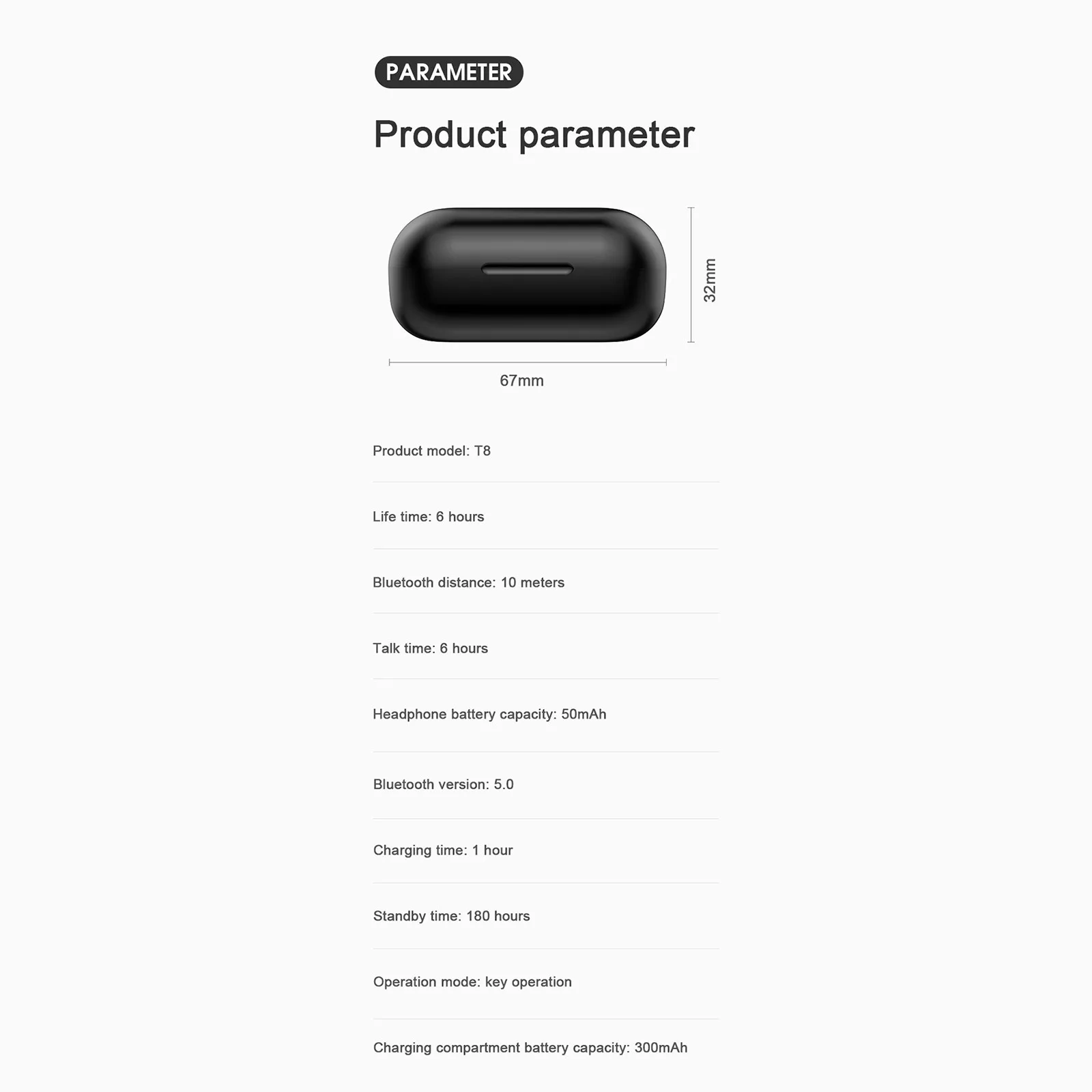 T8 Bluetooth Earphones Wireless Headphones With Mic HIFI Stereo Earbuds LED Waterproof Sports Headset For iPone Samsung Xiaomi |