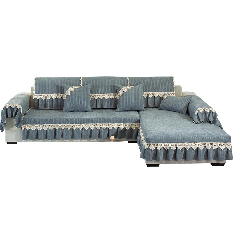 

European Style Sofa Covers for Living Room Soft Sofa Towel Universal Chenille Sofa Cover Non-slip L Shape Couch Slipcovers 1/2/3