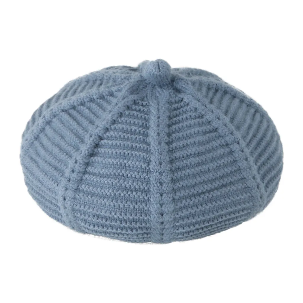 C Детский берет gorras, одноцветная полоска, шерстяная вязаная шапка в виде тыквы, boalar shlyapa Sombrero de nigno Czapka dziecienca sea4 - Цвет: C
