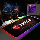 Игровой RGB-коврик MSI сделай сам, большой игровой коврик для мыши со светодиодной расширенной подсветкой, с фиксируемым краем, Настольный коврик для клавиатуры и мыши, для CSGO