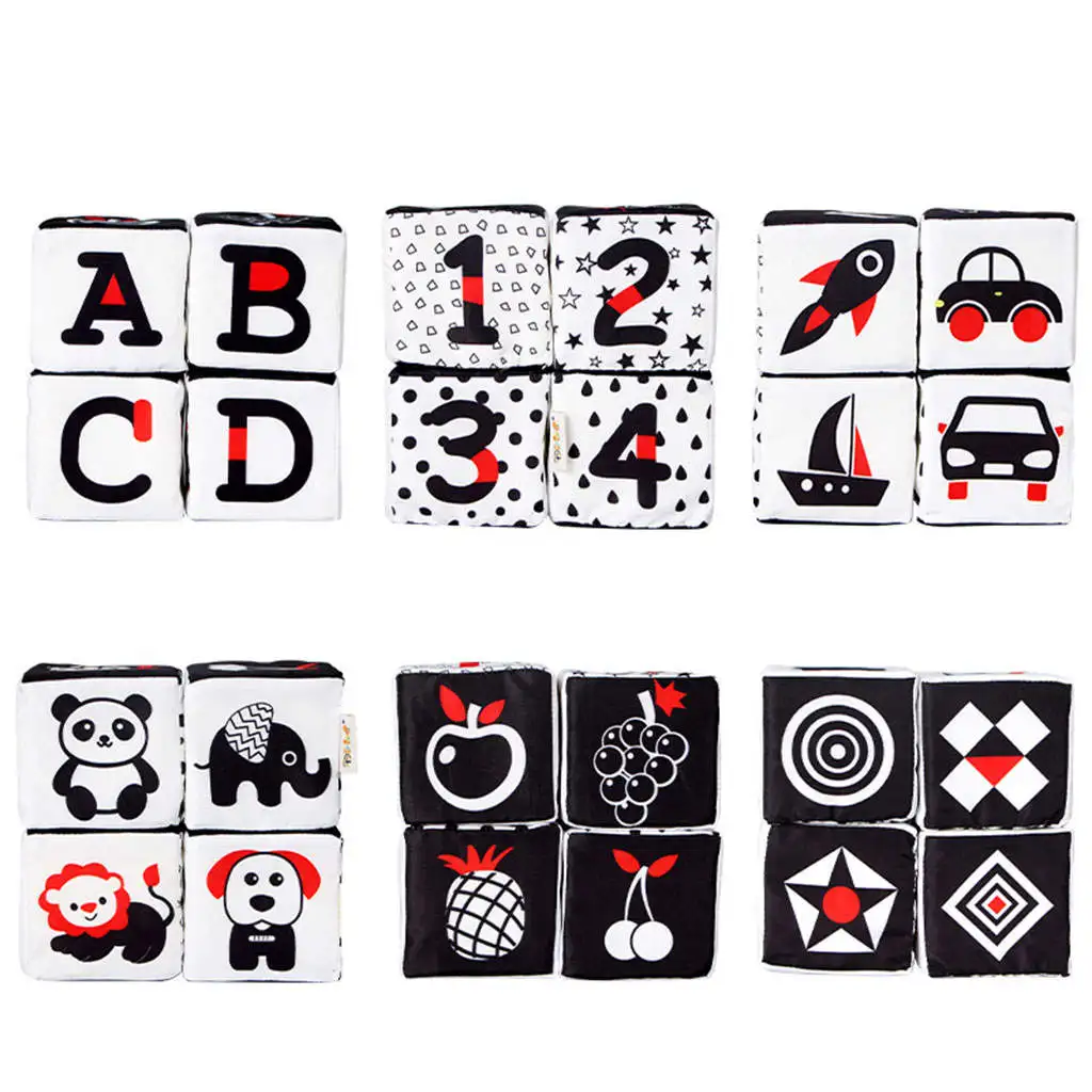 

4Pcs/Set Soft Blocks Stacking Toy Cloth Dice 8cm for Activity Center Infant
