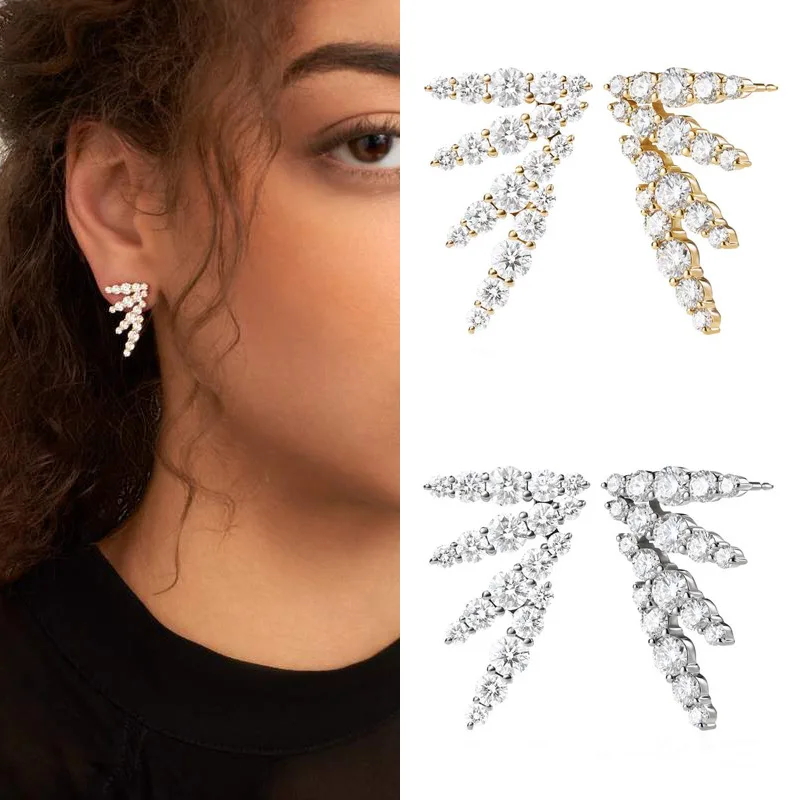 

ZAKOL New Fashion Shiny Cubic Zirconia Statement Wing Stud Earrings for Women Party Jewelry Accessories EP2942