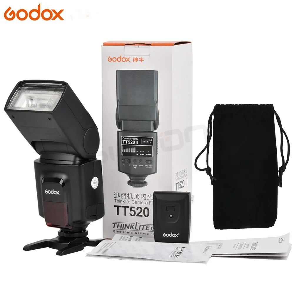 Вспышка Godox TT520 II TT520II со встроенным беспроводным сигналом 433 МГц и триггером для