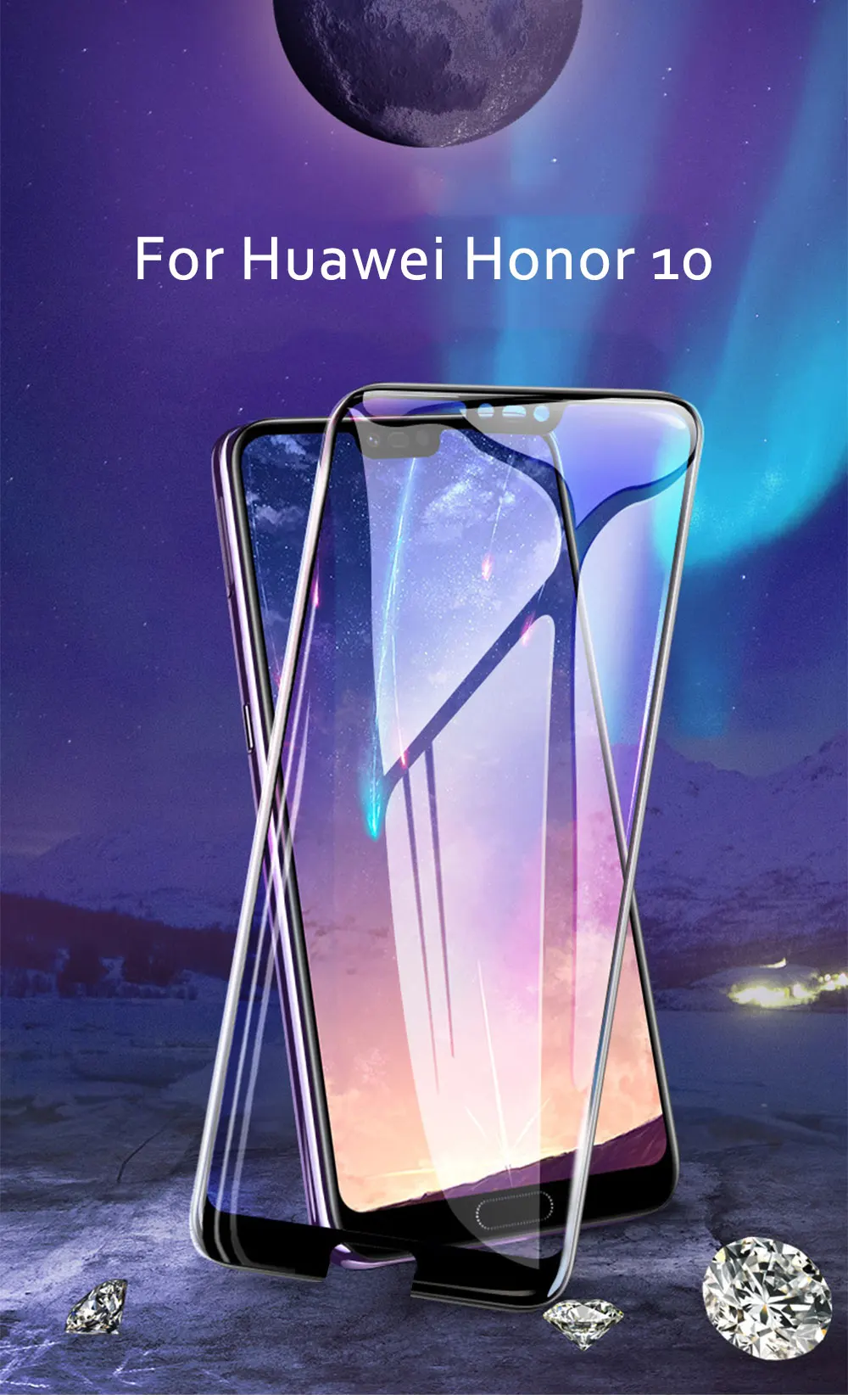 Защитное стекло для huawei Honor 10, Защитная пленка для экрана 9 H, 3D Защита от царапин, полное покрытие, закаленное стекло для huawei Honor 10