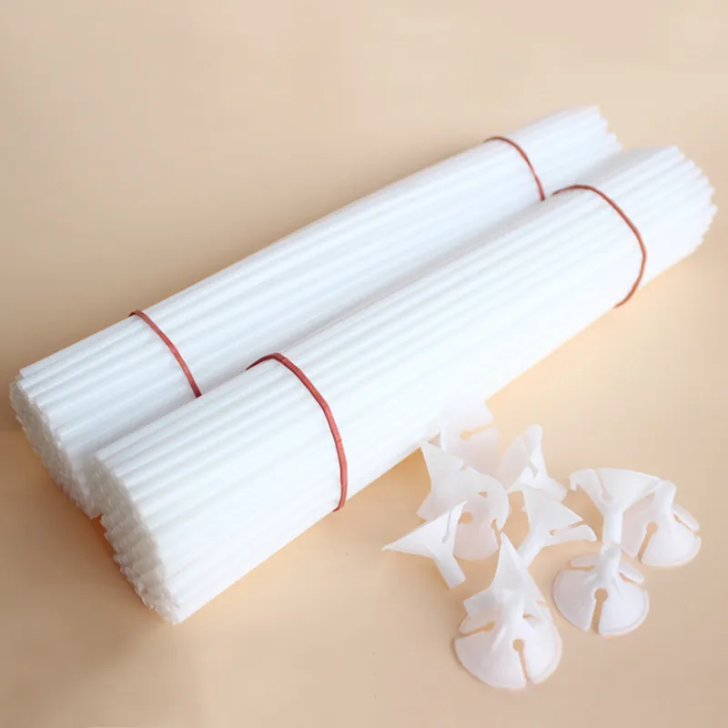 20pcs 30cm Latex Balloon Stick with Cup Balloons Holder Sticks White PVC Rods Baloon Party Supplies Decoration Accessories | Дом и сад
