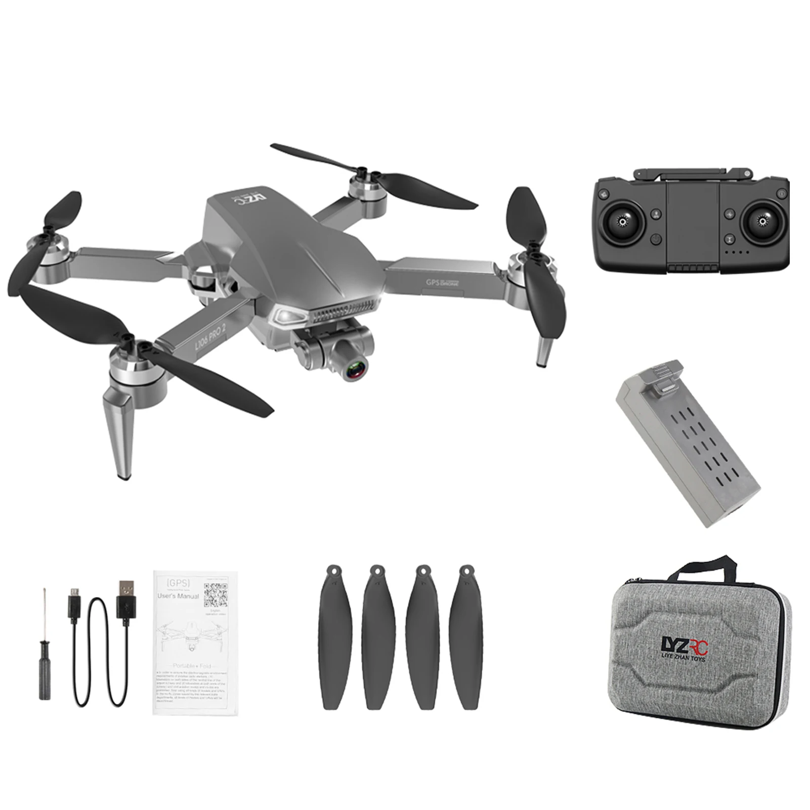 

L106Pro2 GPS Drone 4K HD Dual Camera 2-axis Gimbal Aerial Photography Brushless Foldable RC Distance 1200M Quadcopter Helicopter