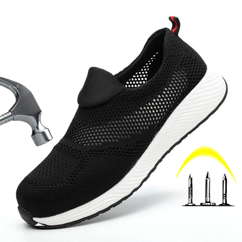 

Breathable Work Safety Shoes Men Women Lightweight Steel Toecap Indestructible Shoes Anti-Smashing Safety Work Boots Shoes