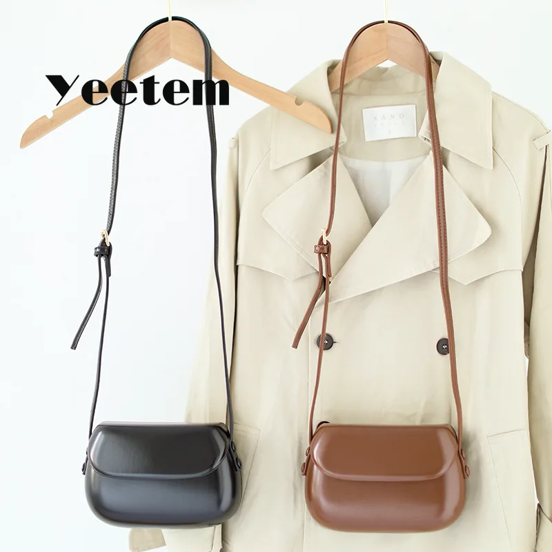 

Student Messenger Bag Japanese Literature Art Simple Girl One-Shoulder Female Bag Solid Color PU Fashion Retro Mobile Phone Bag