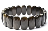 natural obsidian bracelets geometry long beaded stone wrap bracelet elastic bangle