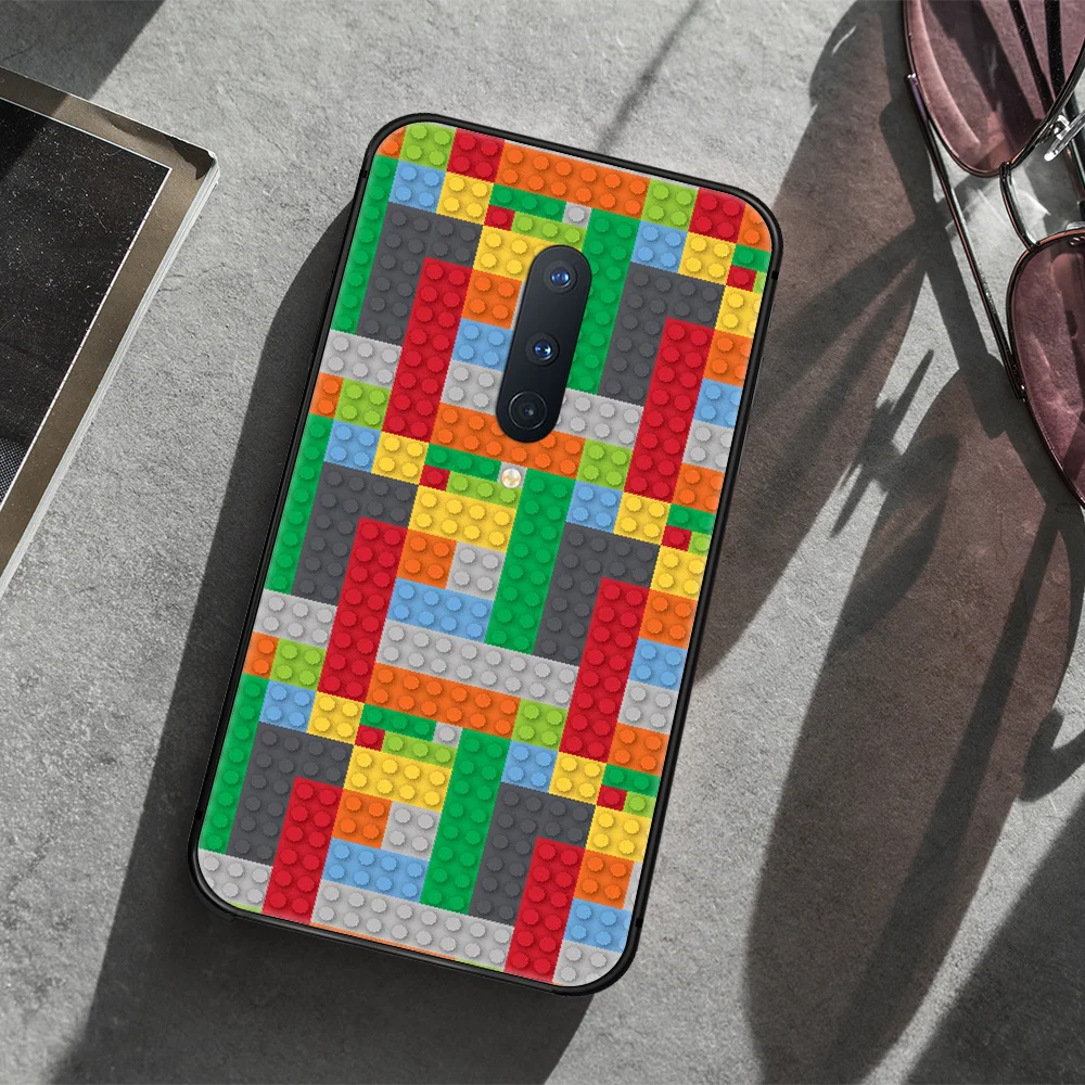 

LEGOs Phone Case Cover Hull For 1+ Oneplus 5T 6 6T 7 7T 8 8T Pro black Cover Silicone Hoesjes Tpu Back Pretty Bumper Trend Prime