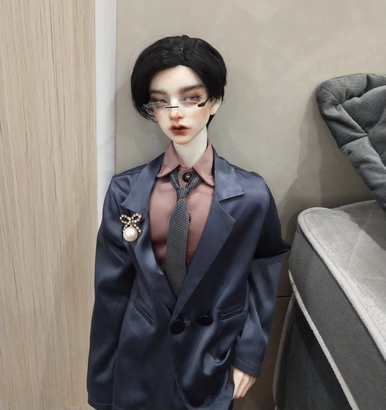 

G10-092 children toy 1/3 1/4 uncle bjd sd doll's props Accessoriess Dark silver gray twill check tie 1pcs