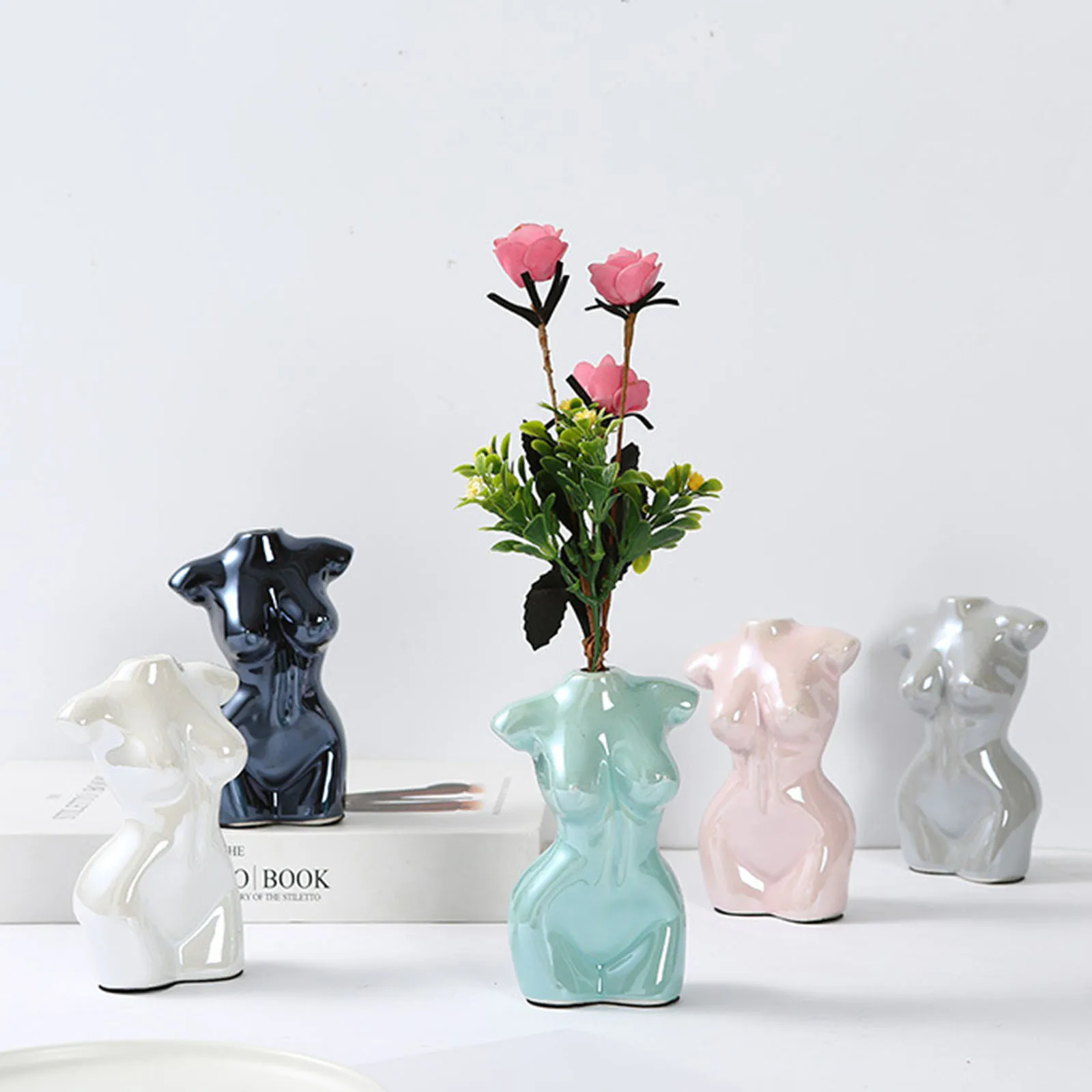 Ваза в форме тела керамические художественные статуи орнамент керамическая ваза