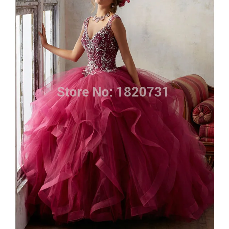 Красивое розово красное платье с завязкой на спине бусинами и блестками|dress