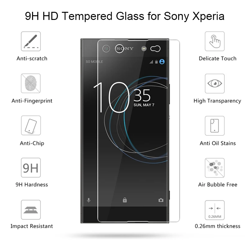 9H HD Tempered Glass for Sony Xperia X Performance Toughed Glass for Sony XA Ultra XA3 Screen Glass on Xperia XA1 Plus XA2 Ultra