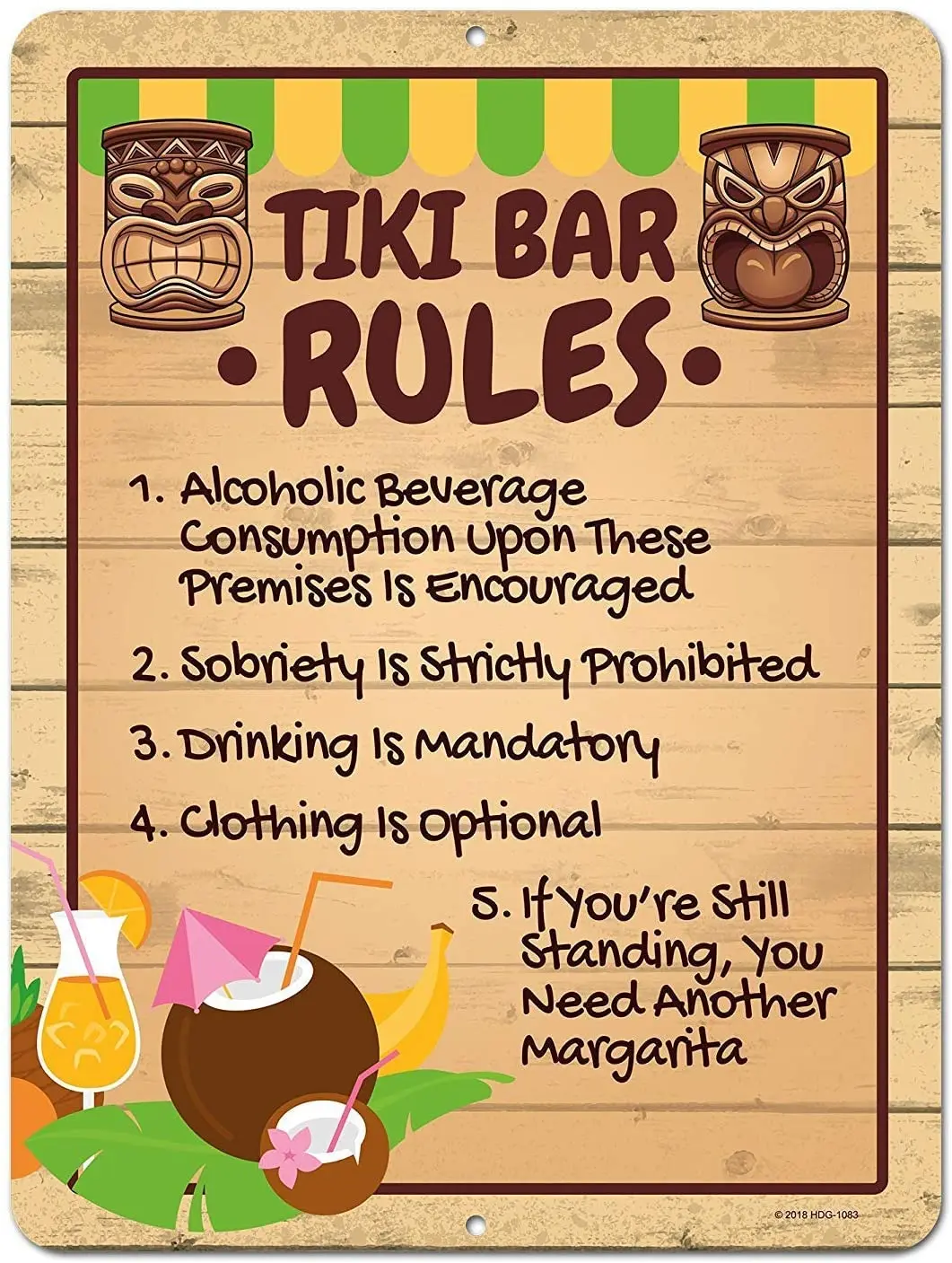 

Tiki Rules Tiki and Signs Ретро металлический фотопостер Настенный декор искусство потертый шик подарок