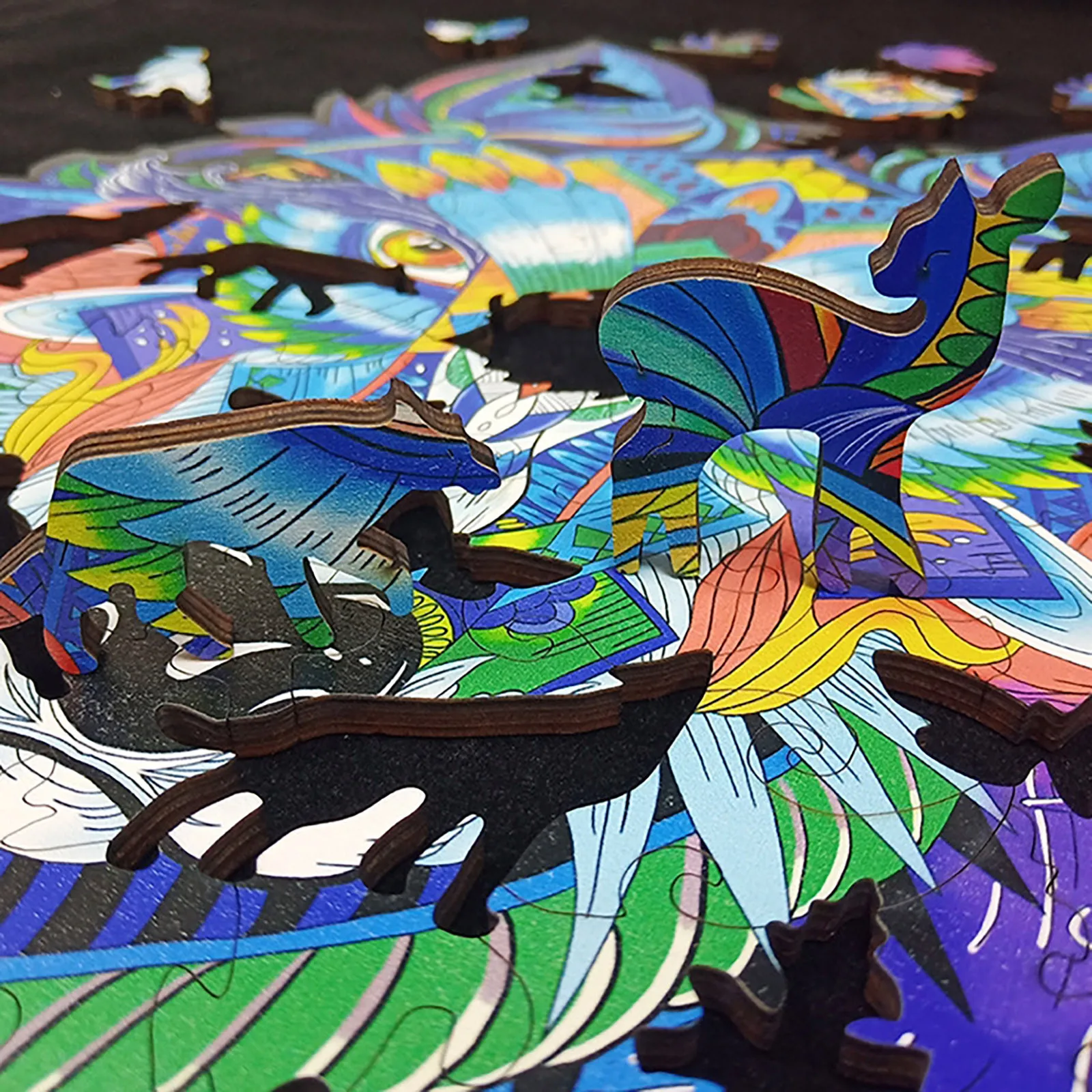 

2021 New Jigsaw Toys Wooden Puzzle Unique Shape Pieces Animal Gift For Adults And Kids 95 Pieces -