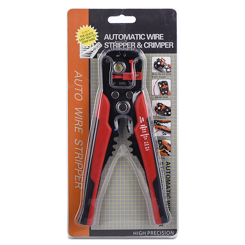 

QHTITEC Automatic Wire Cutter Crimper Pliers Stripper Alicates Terminal 0.2-6.0mm with LCD 80W Soldering Iron Kit Hand Tool