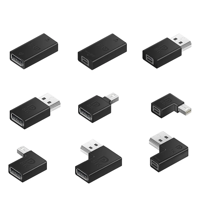 8K 60Hz DisplayPort DP 1.4 Cable Adapter 4K 144Hz Display Port Male to Mini Displayport Female Converter for PC computer
