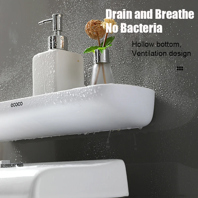 

ONEUP Adhesive Bathroom Shelf Toilet Organizer Wall Mounted Shampoo Shower Storage Rack Holder For Kitchen Bathroom Accessories