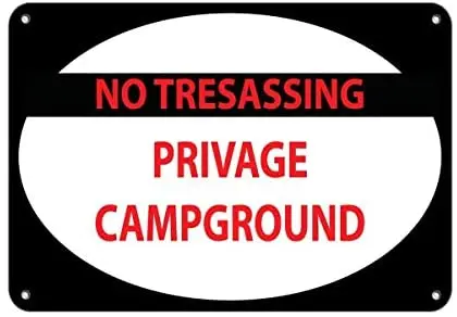 

Crysss Warning Sign No Trespassing Private Campground Campground Signs Road Sign Business Sign 12X16 Inches Aluminum Metal Sign