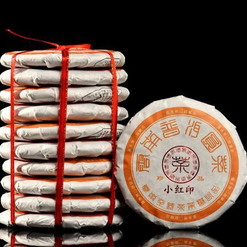 

STChina Meng hai древние деревья золотые бутоны старого приготовления Pu-erh чай торт 100ghousehold products