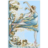 ballet girl by the sea patterns counted cross stitch 11ct 14ct 18ct diy chinese cross stitch kits embroidery needlework sets