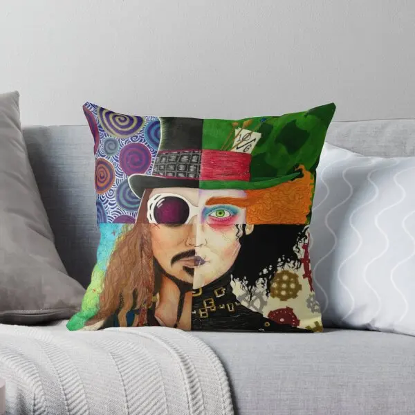 

Johnny Depp Character Collage Printing Throw Pillow Cover Sofa Case Anime Fashion Decorative Square Fashion Pillows not include