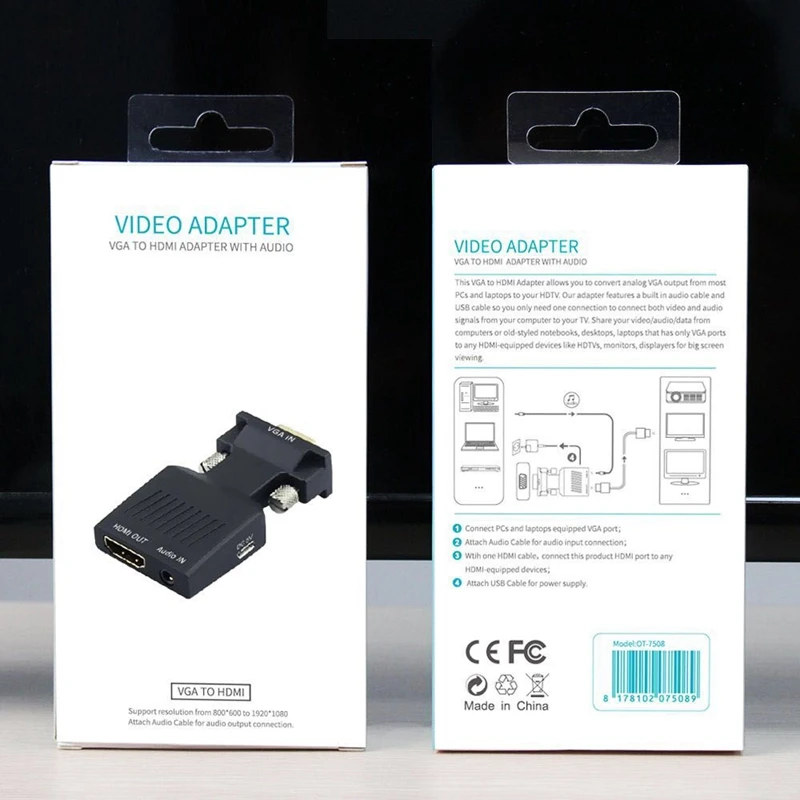 HDMI Женский VGA Мужской конвертер с аудио адаптером поддержка 1080P выход сигнала |