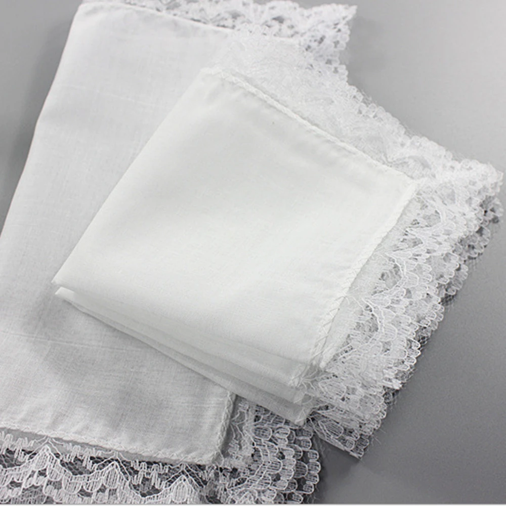 

12Pcs Pure White Hankerchiefs 100% Cotton Handkerchiefs Women Men 25cm*25cm Pocket Square Wedding Plain DIY Print Draw Hankies