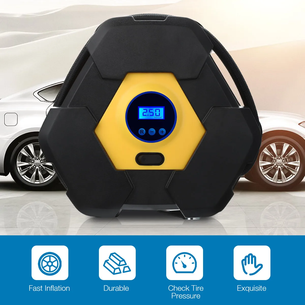 

Digital Car Tire Inflator 150psi Portable Air Compressor Tire Inflator Pump for Car Motorcycles Bicycles 120W Power Air Pump